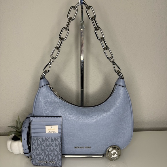 3 pcs Michael Kors CORA Large Zip Shoulder Crossbody Bag, Wallet & Purse Hook - Picture 1 of 11